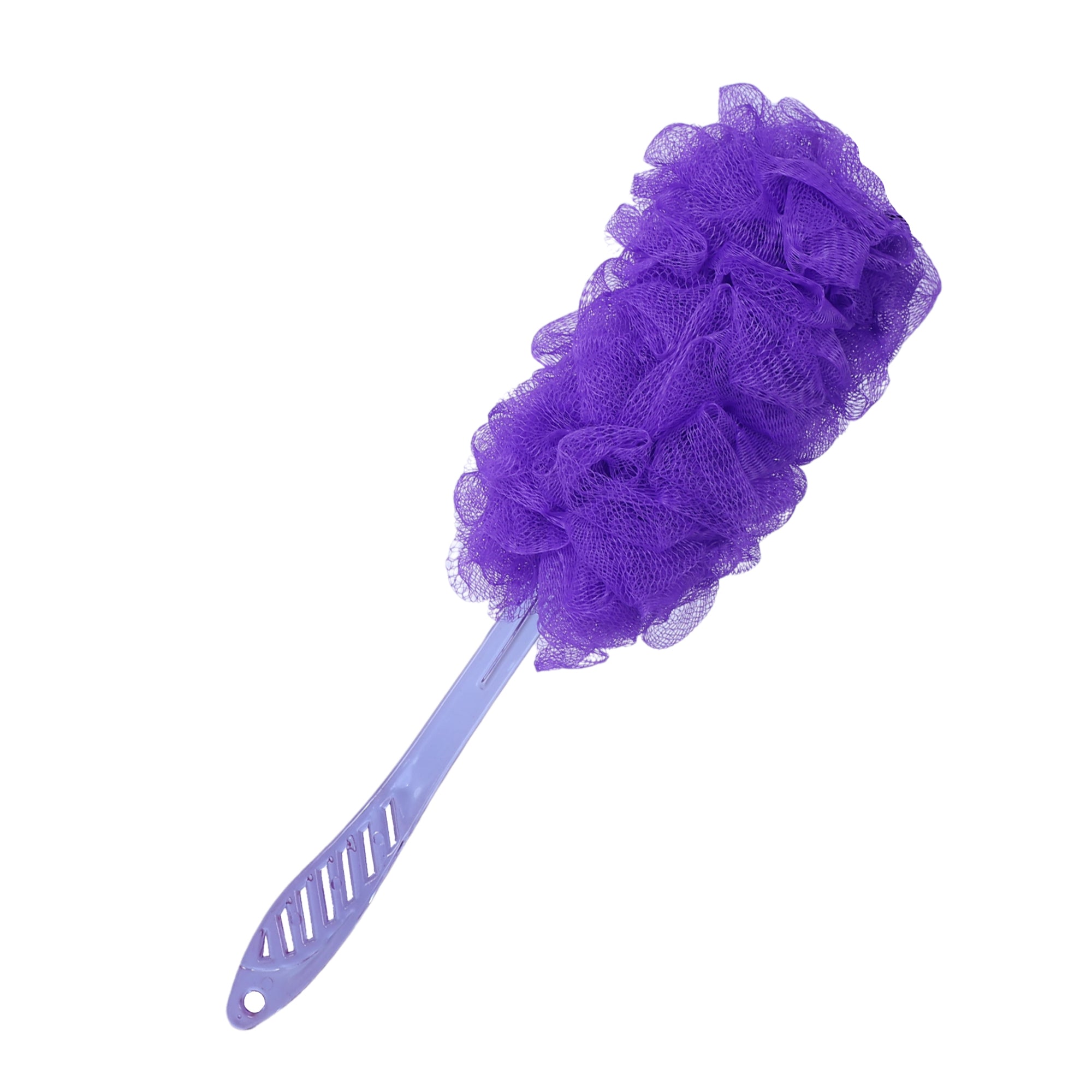 Kazarmaa Bath Brush with Long Handle & Soft Nylon Mesh - Purple