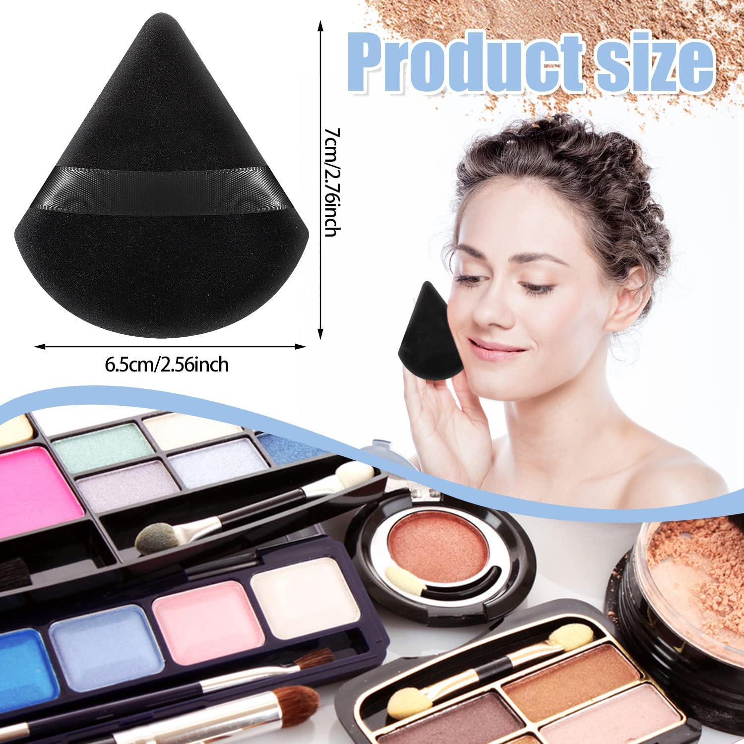 Kazarmaa Triangle Powder Puff For Women Makeup (Pack of2)