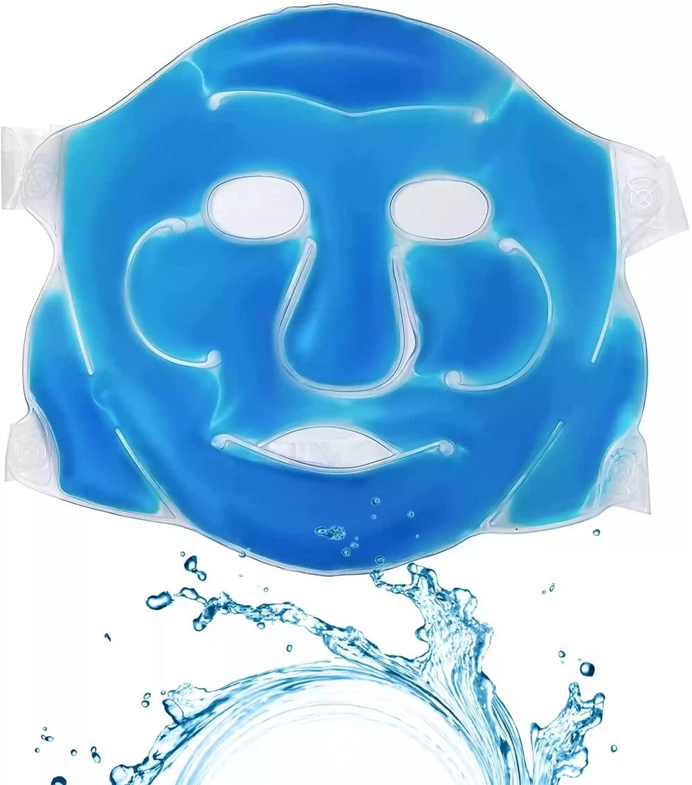 Kazarmaa Aqua Ice Cooling Gel Face Mask for Pain Relief, Redness, Face Cold Therapy - Blue