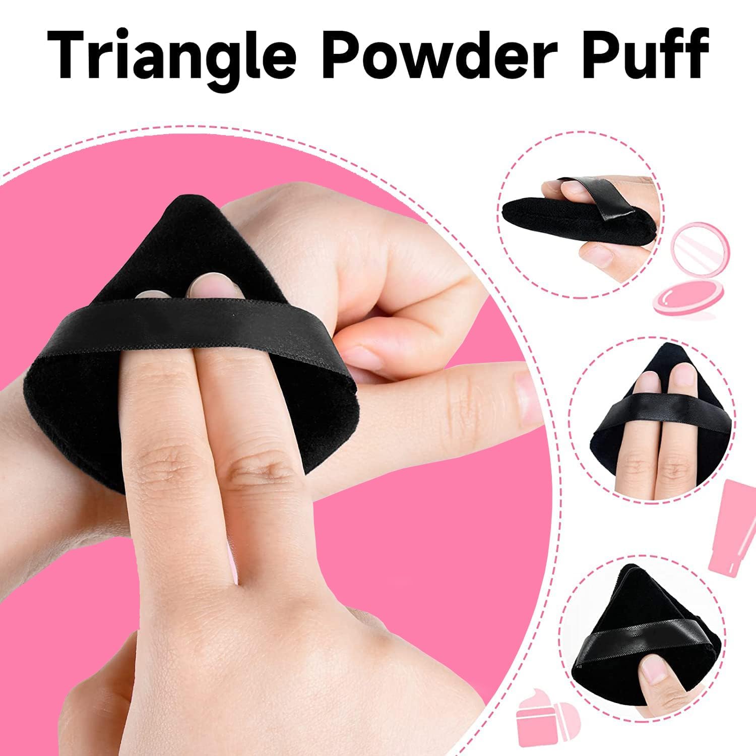 Kazarmaa Triangle Powder Puff For Women Makeup (Pack of2)