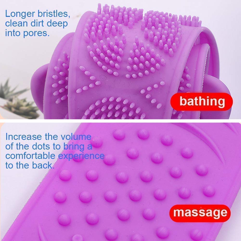 Kazarmaa Silicone Body Back Scrubber Double Side Bathing Brush (Multicolor)