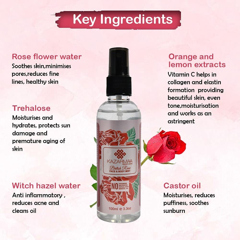 British Rose Face & Body Mist - 100Ml