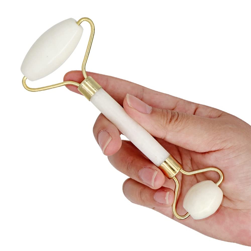 Jade roller - Face Massager | Reduces Puffiness & Wrinkles (White)