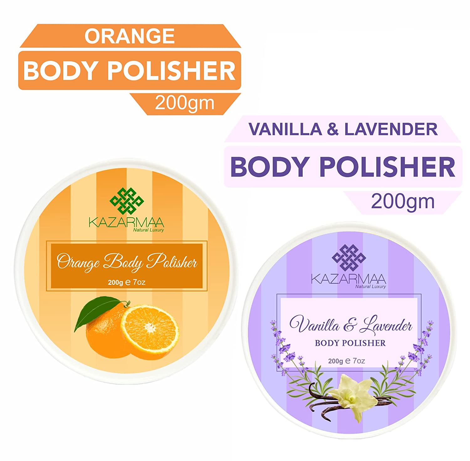 Body Polishing Kit, Orange And Vanilla-Lavender Body Polisher