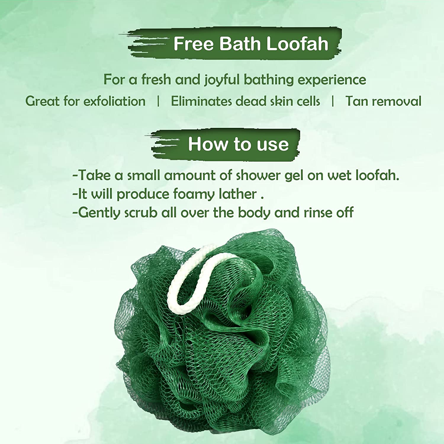 Cucumber & Green Tea Shower gel -200ml With loofah