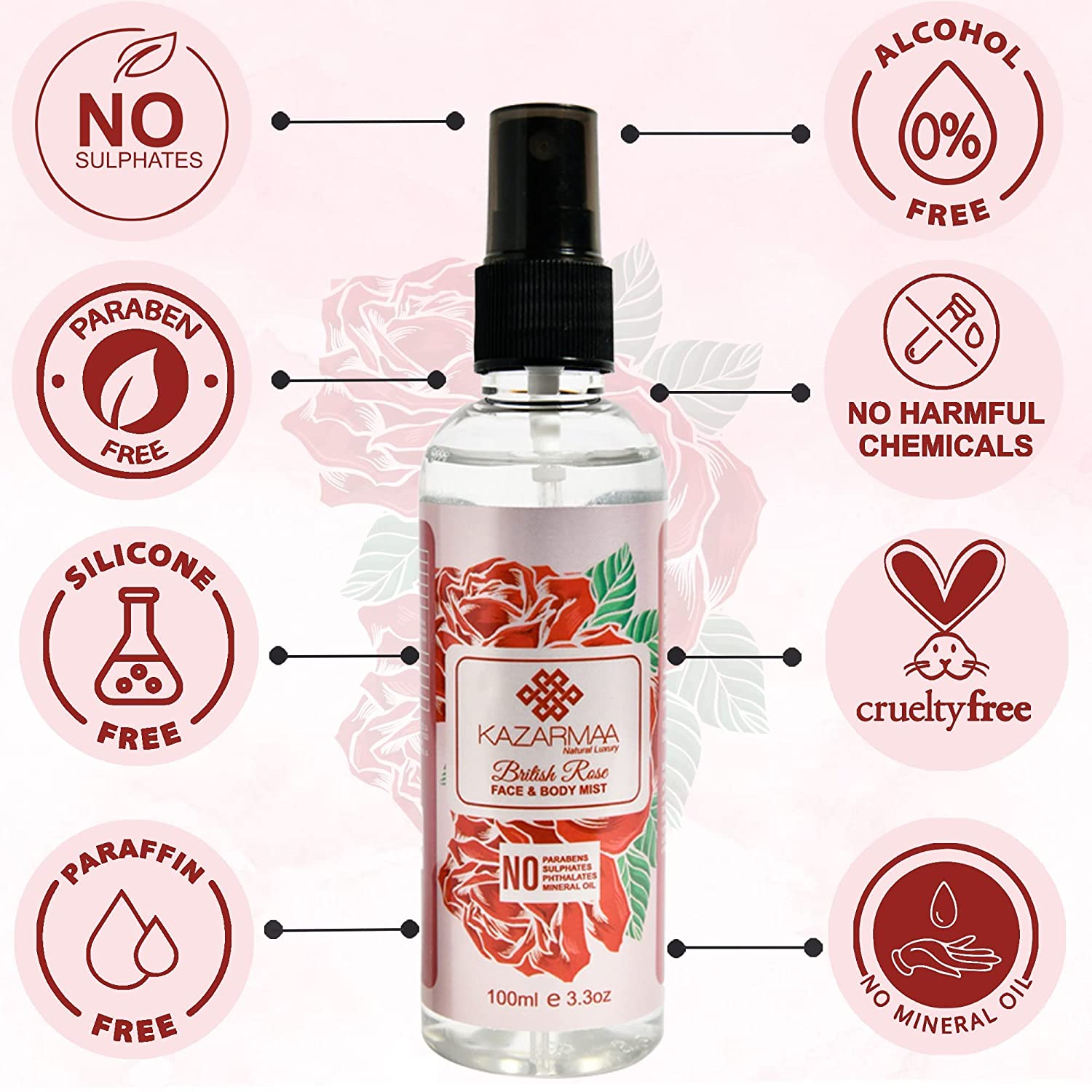 British Rose Face & Body Mist - 100Ml