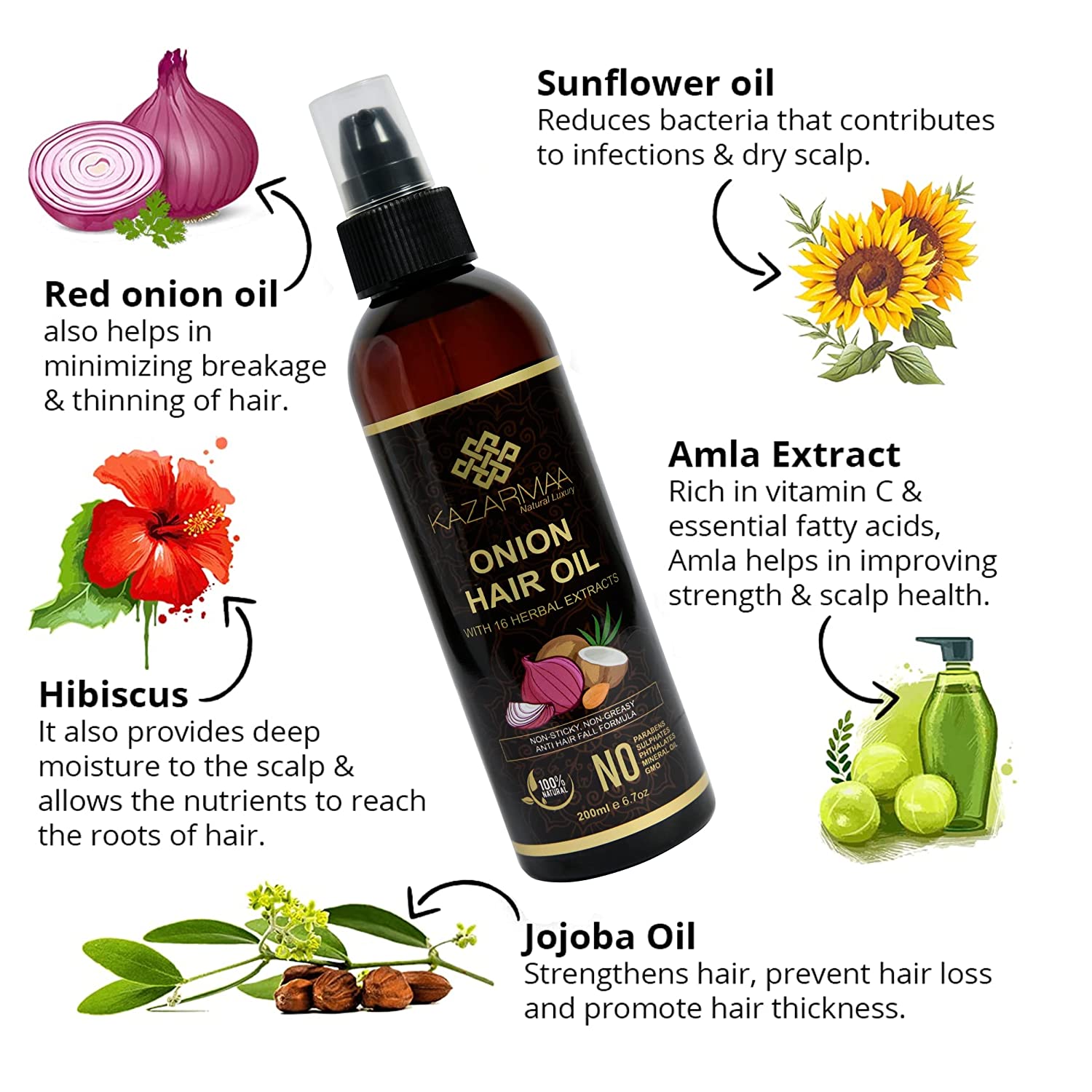 Onion Hair Oil with Natural Neem Comb