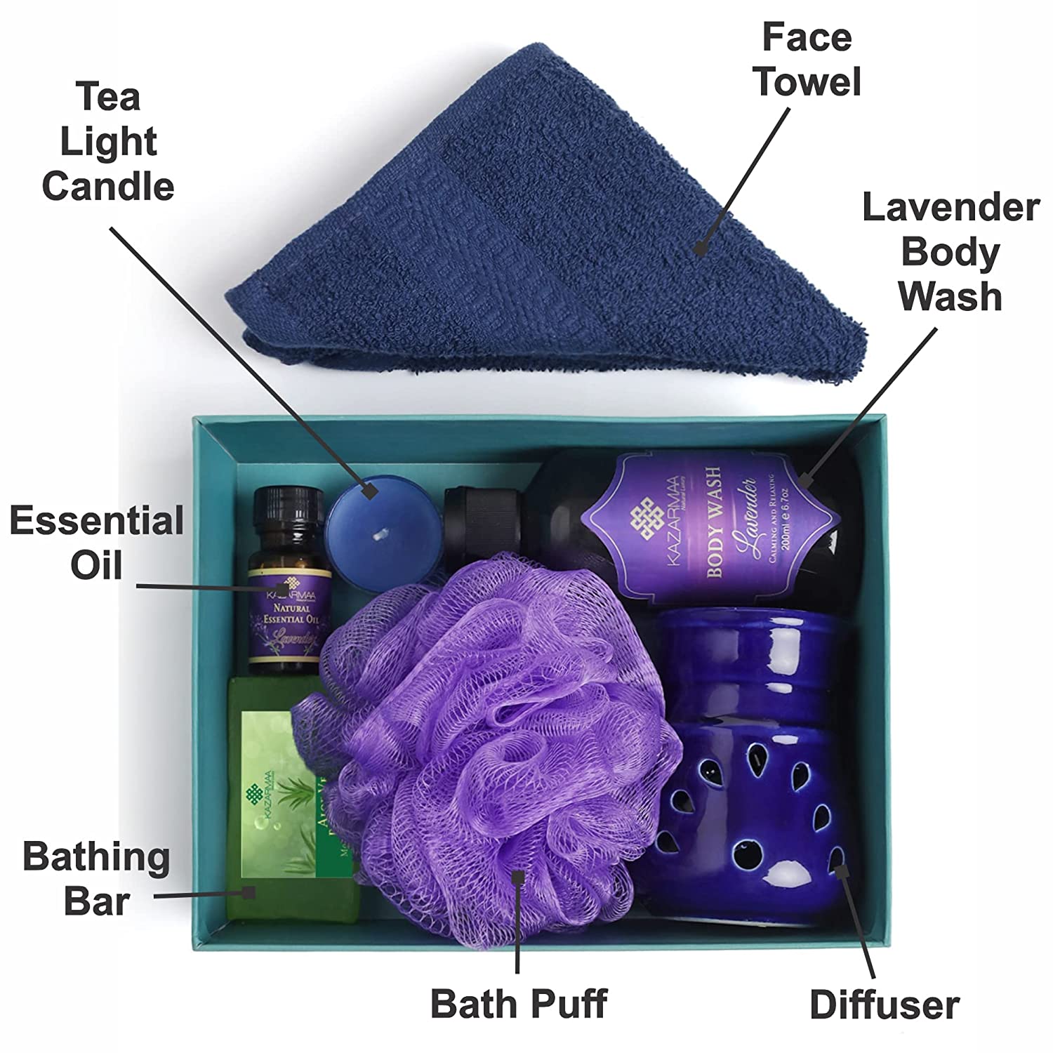 Lavender Bath & Spa Gift Box (Pack of 7)