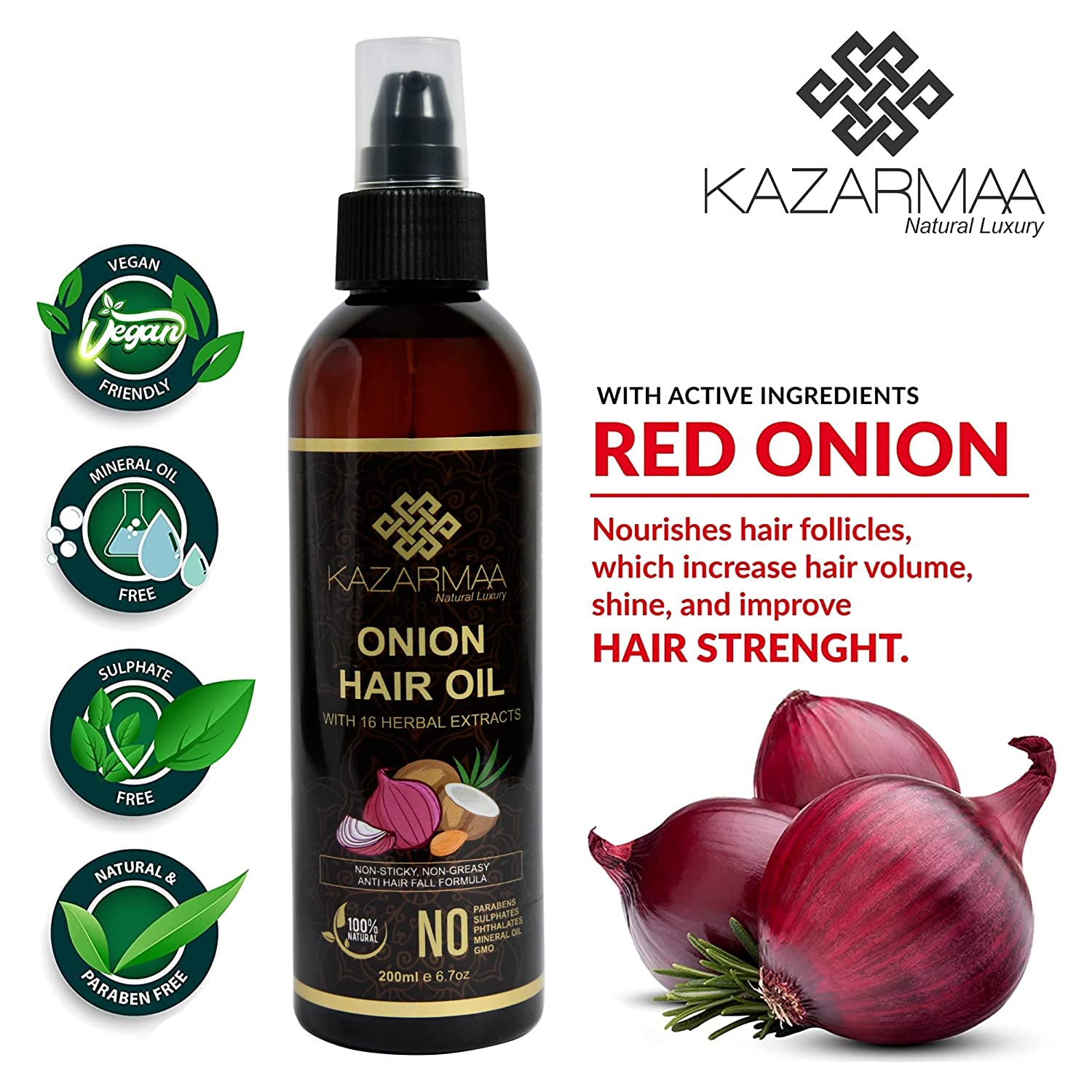 Onion Hair Oil with Natural Neem Comb