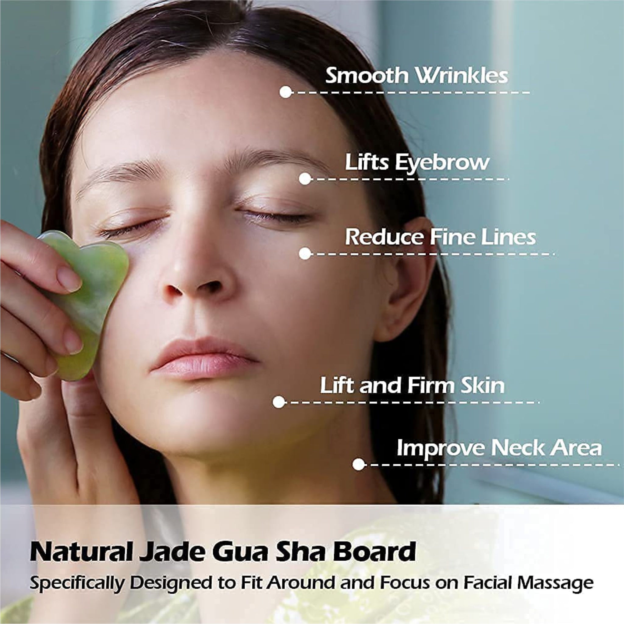 Jade Roller with Gua Sha Set-Face Massager