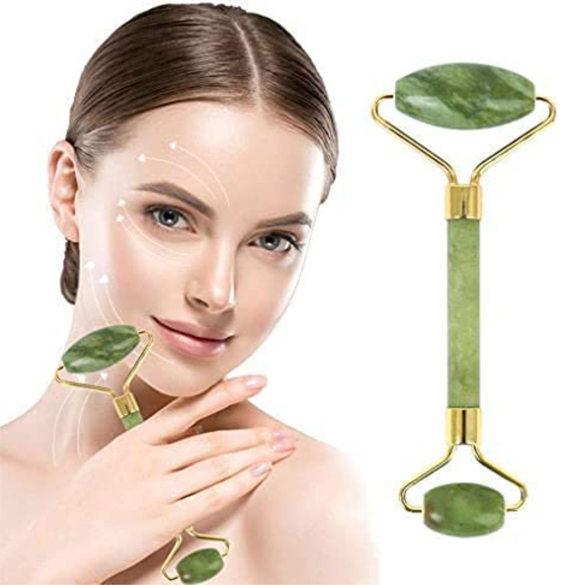 Traditional Natural Jade Facial Roller Face Neck Massager Dark Circles  Puffy Eyes Massage Stick Tool at Rs 456/piece, Facial Beauty Roller in  Rishabhdeo
