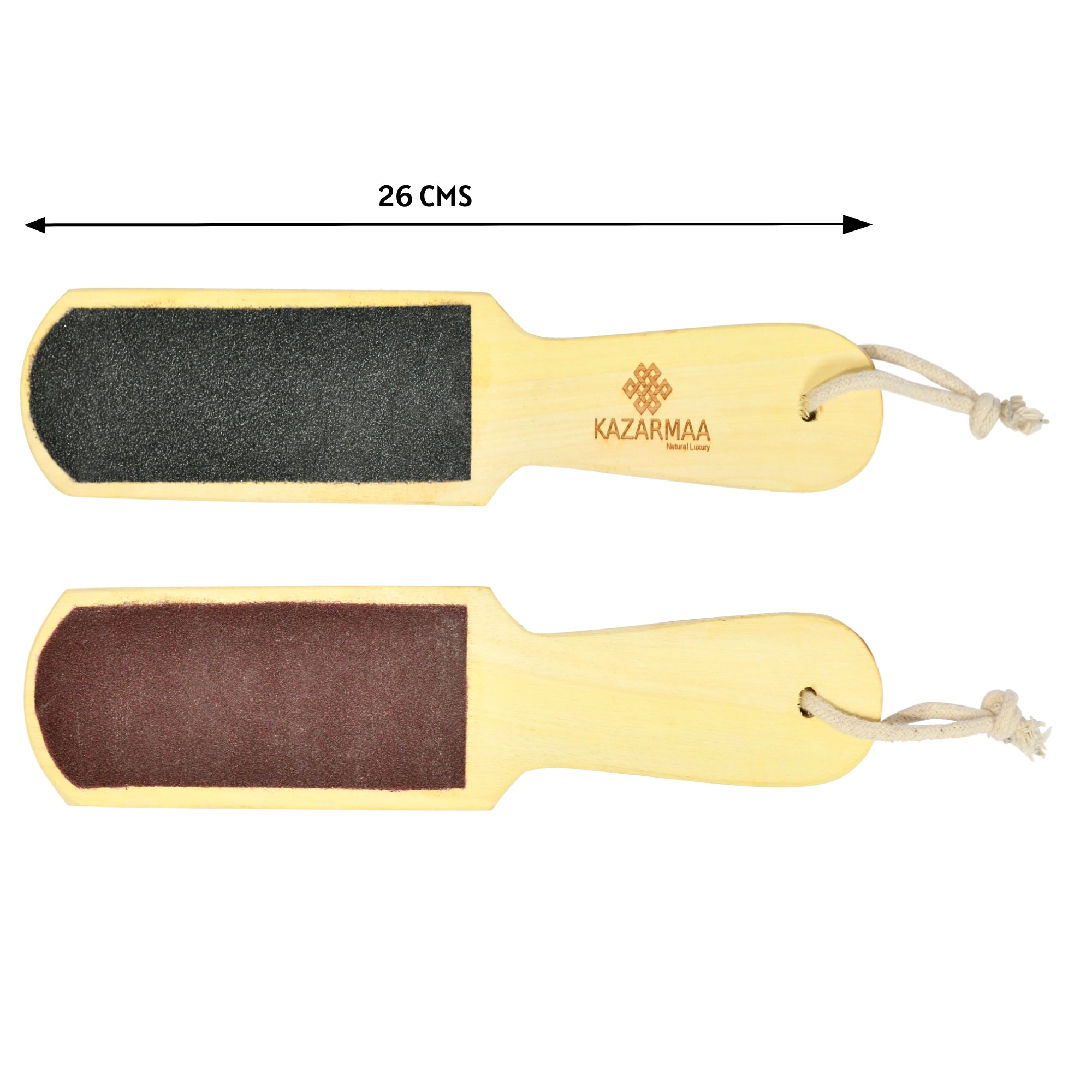 Kazarmaa Double Sided Wooden Handle Foot Scrubber