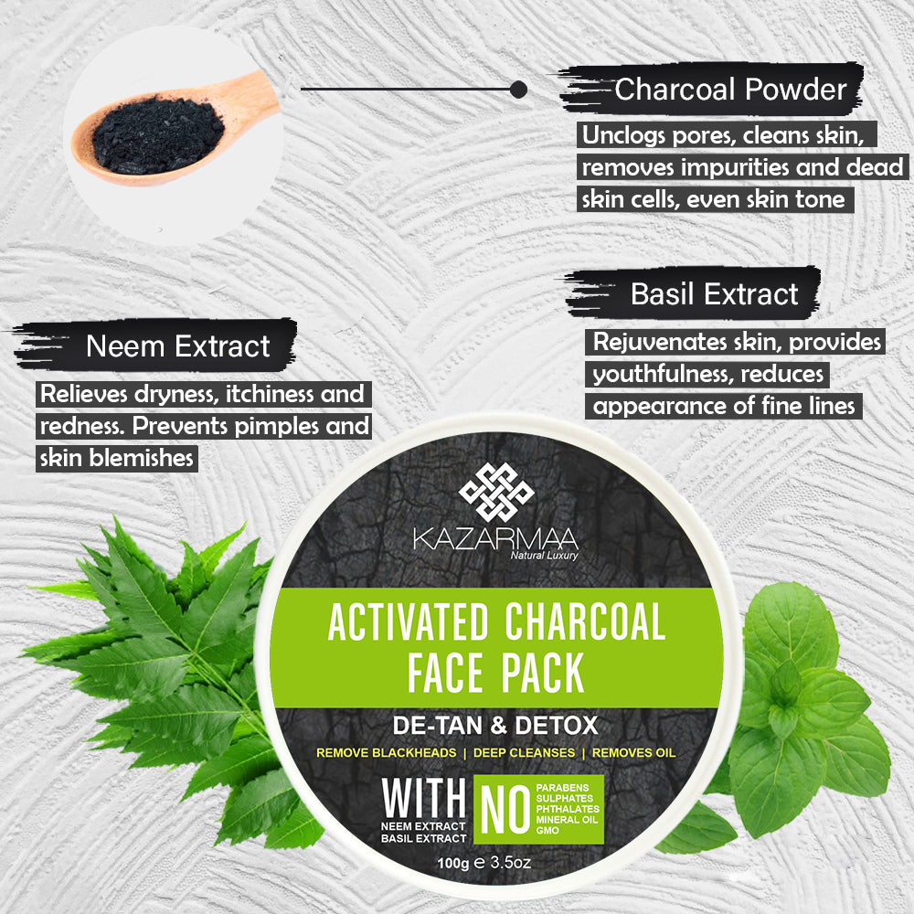 Kazarmaa Activated Charcoal Face Pack - 100 g