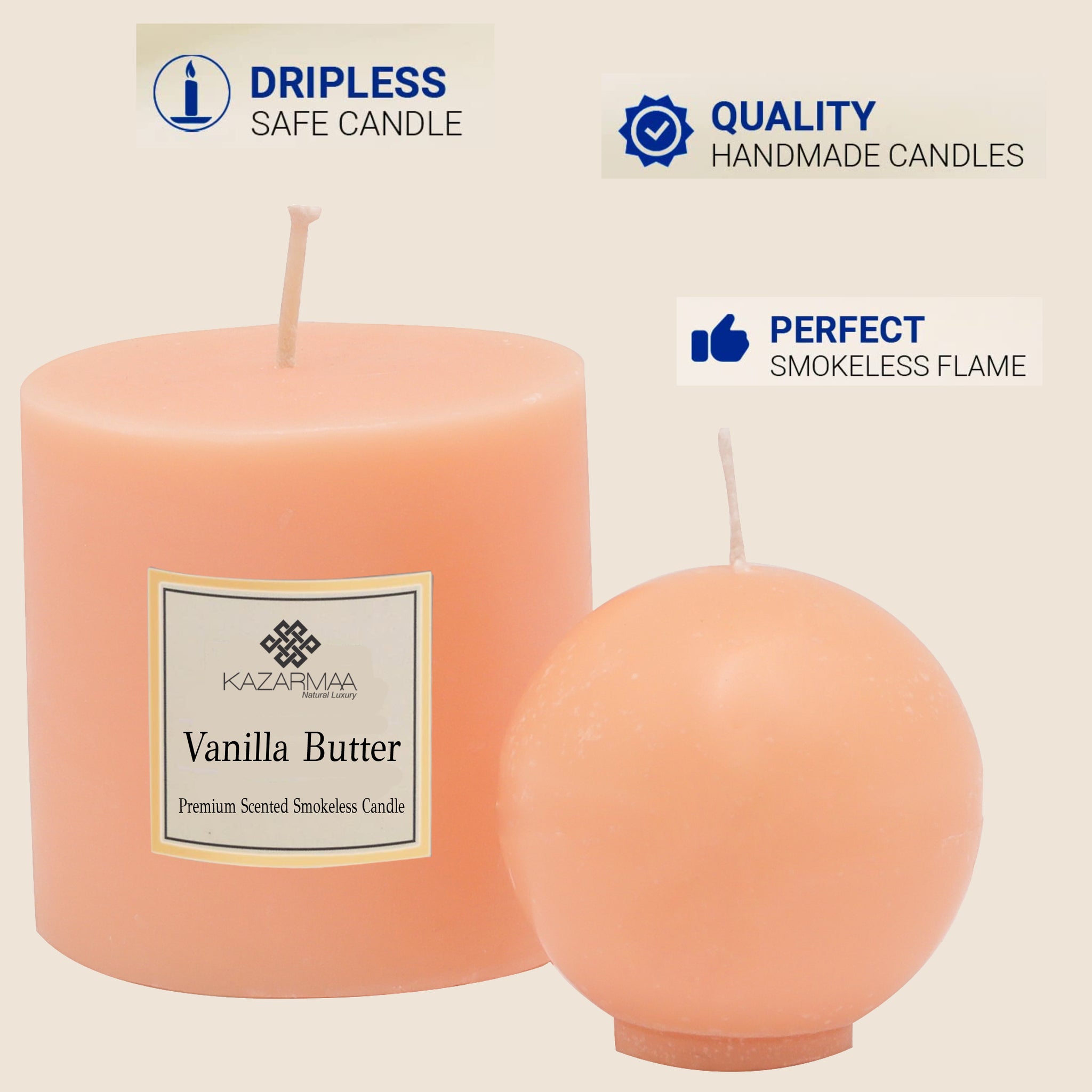 Kazarmaa Pack of 2 Vanilla Butter Soya Wax Candle